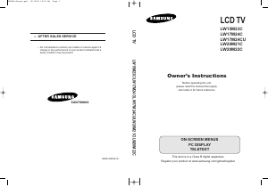 Manual Samsung LW17M24CP LCD Television