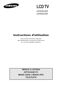 Mode d’emploi Samsung LW32A23W Téléviseur LCD