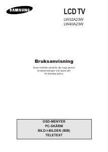 Bruksanvisning Samsung LW32A23W LCD TV