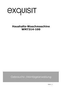 Bedienungsanleitung Exquisit WM 7314-100 Waschmaschine