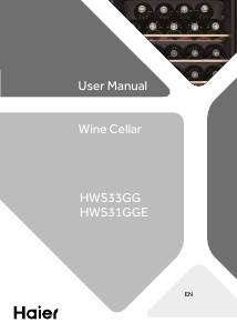 Handleiding Haier HWS33GG(UK) Wijnklimaatkast