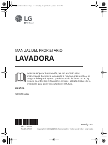 Manual de uso LG F2DV5S85S2W Lavadora