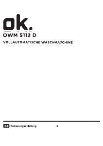 Bedienungsanleitung OK OWM 5112 D Waschmaschine