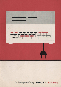 Bedienungsanleitung Facit CA1-13 Rechner