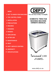 Manual Defy DTT 164 TwinMaid Washing Machine