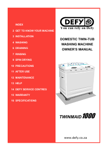 Handleiding Defy TwinMaid 1000 Wasmachine