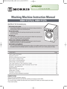 Manual Morris WBW-91275/2 Washing Machine