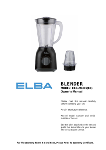 Manual Elba EBG-M4015(BK) Blender