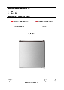 Manual PKM BGB34 ES Freezer