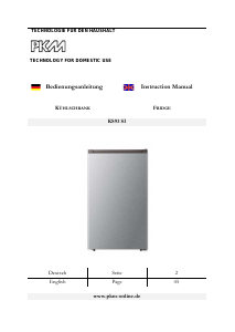 Bedienungsanleitung PKM KS93 SI Kühlschrank