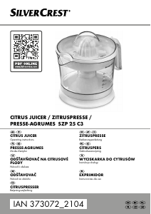 Manual SilverCrest IAN 373072 Citrus Juicer