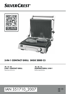 Manual SilverCrest IAN 351710 Contact Grill