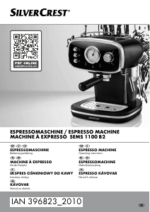 Mode d’emploi SilverCrest IAN 396823 Machine à expresso