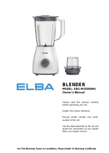 Manual Elba EBG-M1550(WH) Blender