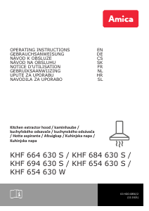 Manuál Amica KHF 654 630 W Odsavač par