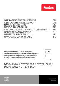 Bedienungsanleitung Amica DT 374 160 SW Kühl-gefrierkombination