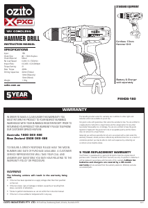 Manual Ozito PXHICK-650 Drill-Driver