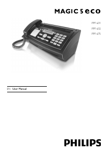 Manual Philips PPF631E Magic 5 Eco Primo Fax Machine