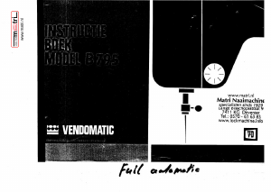 Handleiding Vendomatic B 795 Naaimachine