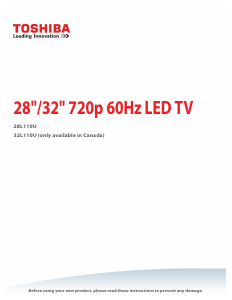 Bruksanvisning Toshiba 28L110U LED TV