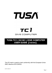 Manual TUSA TC1 Dive Computer