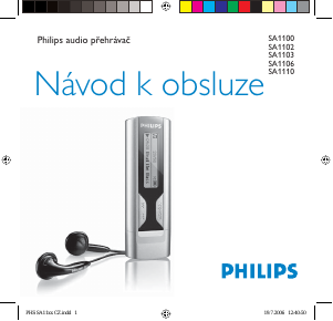 Manuál Philips SA1110 Přehrávač MP3
