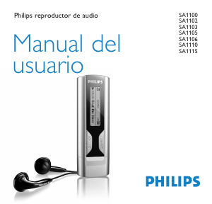 Manual de uso Philips SA1110 Reproductor de Mp3