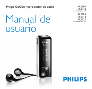 Manual de uso Philips SA1300 GoGear Reproductor de Mp3