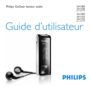 Mode d’emploi Philips SA1300 GoGear Lecteur Mp3