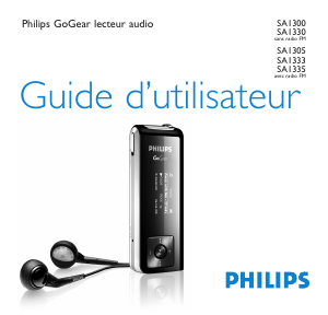 Mode d’emploi Philips SA1335 GoGear Lecteur Mp3