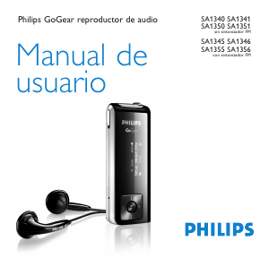 Manual de uso Philips SA1340 GoGear Reproductor de Mp3
