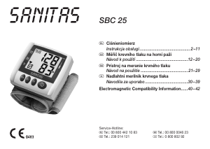 Priročnik Sanitas SBC 25 Merilnik krvnega tlaka