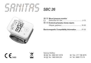 Manual Sanitas SBC 26 Blood Pressure Monitor