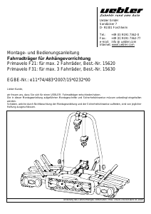 Bedienungsanleitung Uebler F21 Fahrradträger