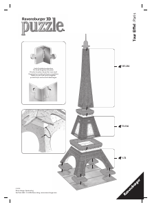 lichtgewicht Namaak saai Handleiding Ravensburger Eiffel Tower 3D Puzzel