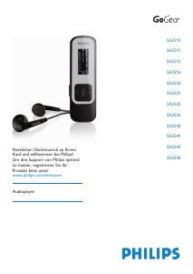 Bedienungsanleitung Philips SA2520 GoGear Mp3 player