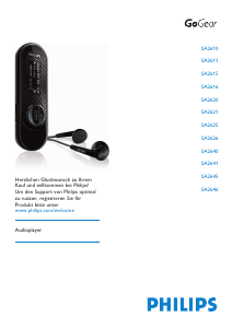 Bedienungsanleitung Philips SA2625 GoGear Mp3 player