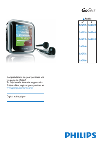 Manual Philips SA2920 GoGear Mp3 Player