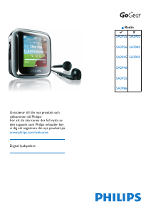 Bruksanvisning Philips SA2925 GoGear Mp3 spelare