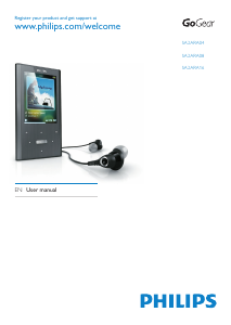 Manual Philips SA2ARA08K GoGear Mp3 Player