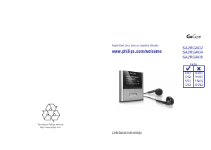 Rokasgrāmata Philips SA2RGA02K GoGear Mp3 atskaņotājs