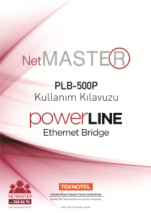 Kullanım kılavuzu NetMASTER PLB-500P Powerline adaptörü