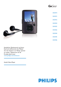 Bedienungsanleitung Philips SA3025 GoGear Mp3 player