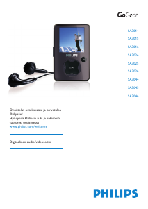 Käyttöohje Philips SA3025 GoGear MP3-soitin