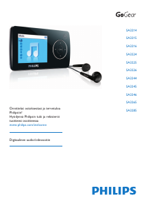 Käyttöohje Philips SA3225 GoGear MP3-soitin