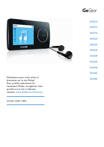 Mode d’emploi Philips SA3225 GoGear Lecteur Mp3