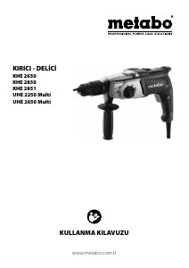 Kullanım kılavuzu Metabo KHE 2650 Kırıcı delici