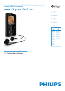 Használati útmutató Philips SA3DKV04KN GoGear MP3-lejátszó