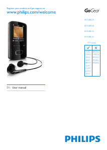 Manual Philips SA3DKV04RN GoGear Mp3 Player