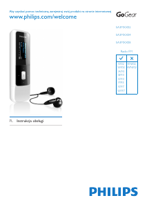 Instrukcja Philips SA3MXX04KNOW GoGear Odtwarzacz Mp3